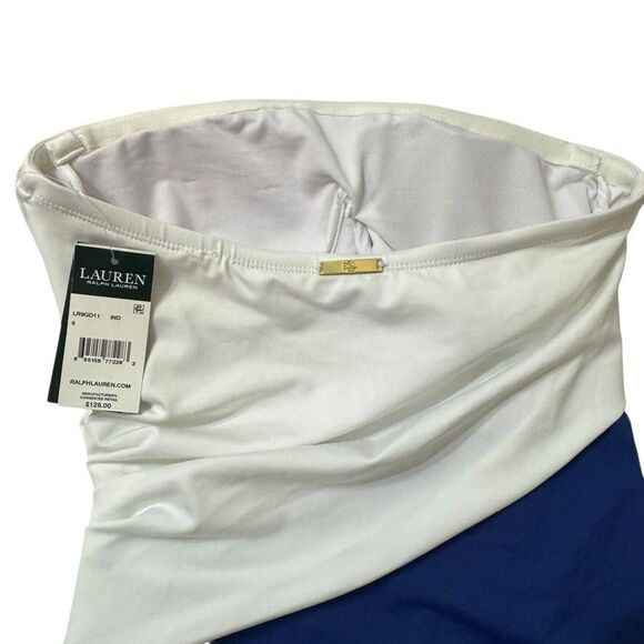 NWT Lauren Ralph Lauren Sz 6 Bel Aire Underwire One Piece Swimsuit Blue $128 - Picture 5 of 6